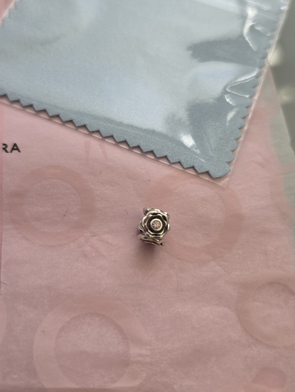 Pandora Old School From The 90's. Silver Rose Bud Charm